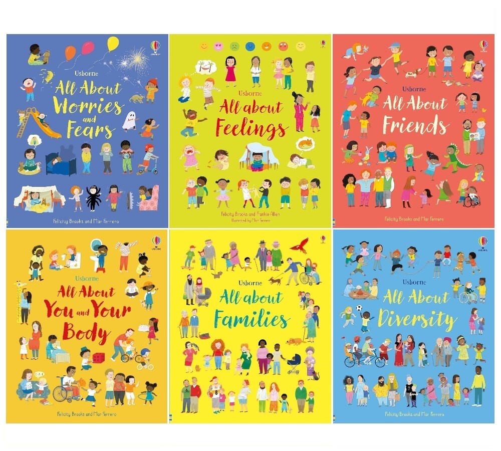 Usborne All About Feelings 6 Books Set by Felicity Brooks, Hardback NEW