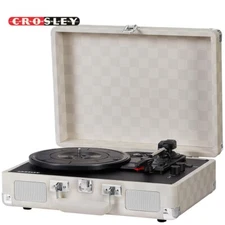 Crosley CR8005F-AC Cruiser Plus Bluetooth Record Player Almond Checkerboard