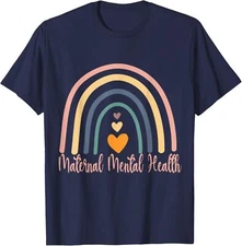 Maternal Mental Health Awareness Month Rainbow Heart Unisex T-Shirt