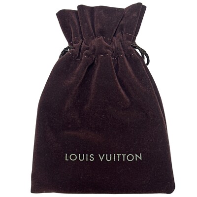 LOUIS VUITTON Authentic Brown (Espresso) Velvet Jewlery Pouch 5x3.5''