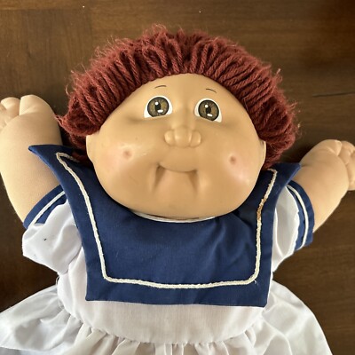 VTG-1980's-Cabbage Patch Kid Reddish Brown Hair Brown Eyes Dimples