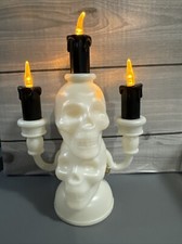 Light Up Skull Candelabra Halloween Decor Skull Halloween Decor Candelabra