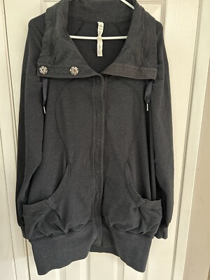 Lululemon Refresh Snap Up Grey Sweatshirt Jacket Size 12