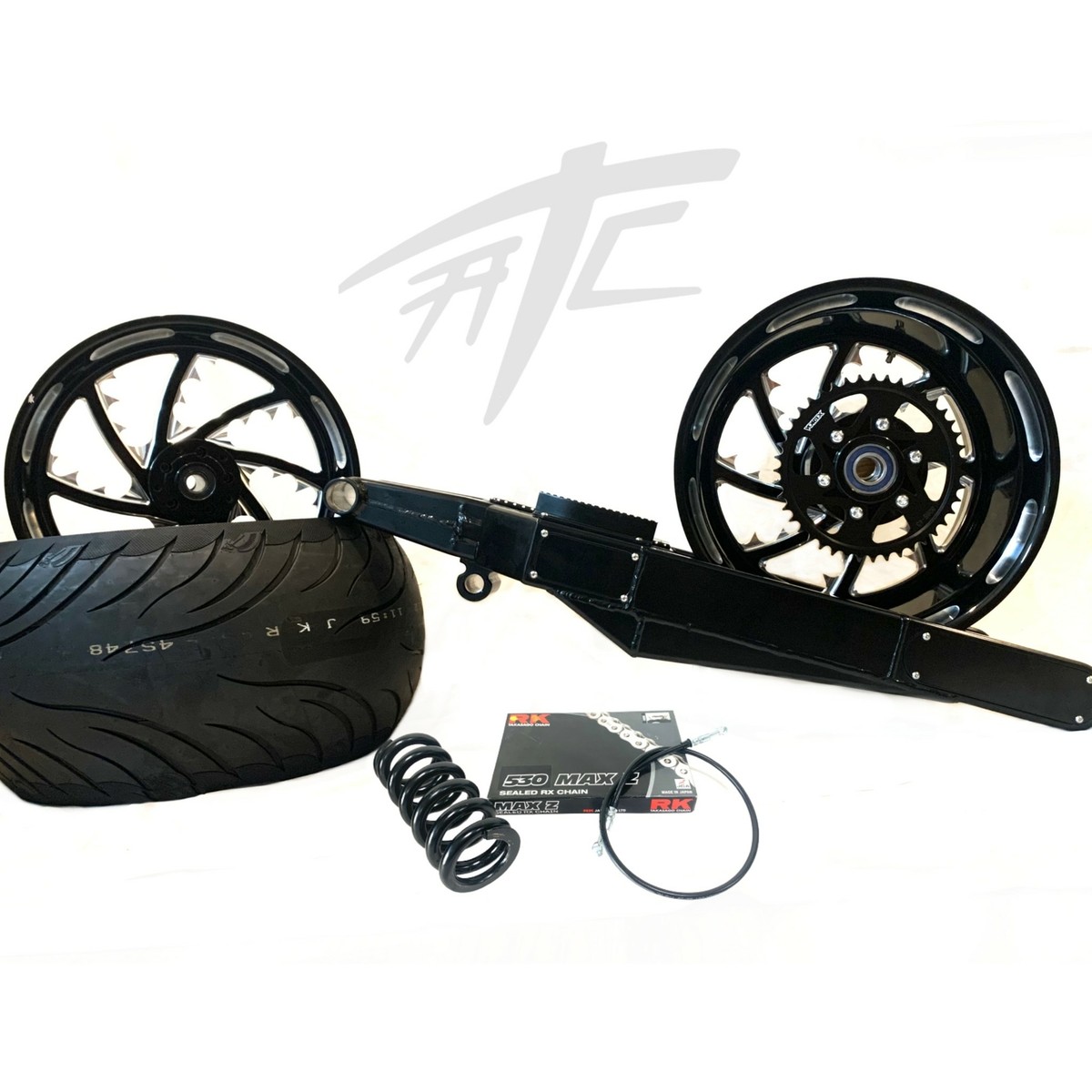 NINJA 330 FAT TIRE KIT BLK PIRANHA WHEELS STEALTH ARM 06-11