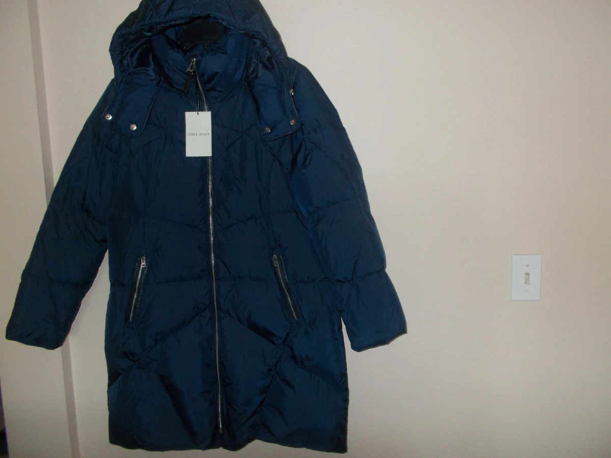 feather and down quilted puffer coat