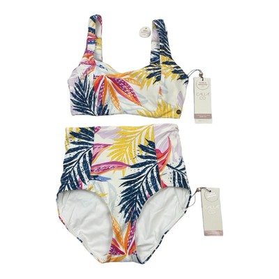 Calia By Carrie Underwood Bikini Xtra Small XS Watercolor Palms Power Sculpt Set