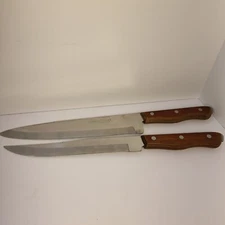 Maxam Carving Slicing Knife Set 8" & Chefs 9" Steel Blade Wood Handle Japan