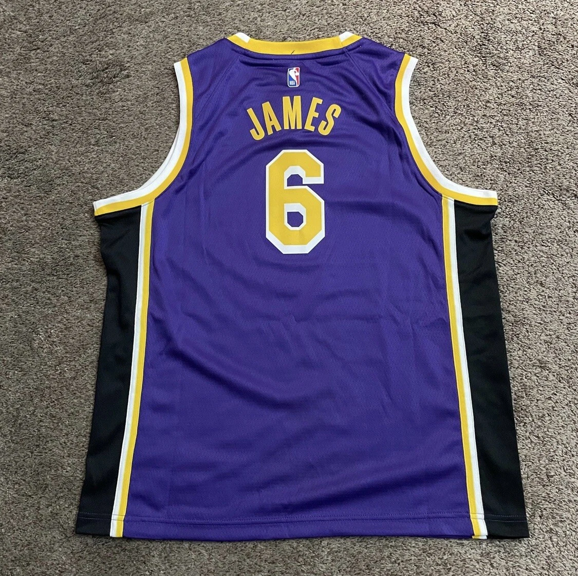 NEW LA Lakers #6 Lebron James Statement Swingman Jersey YOUTH size XL 18/20