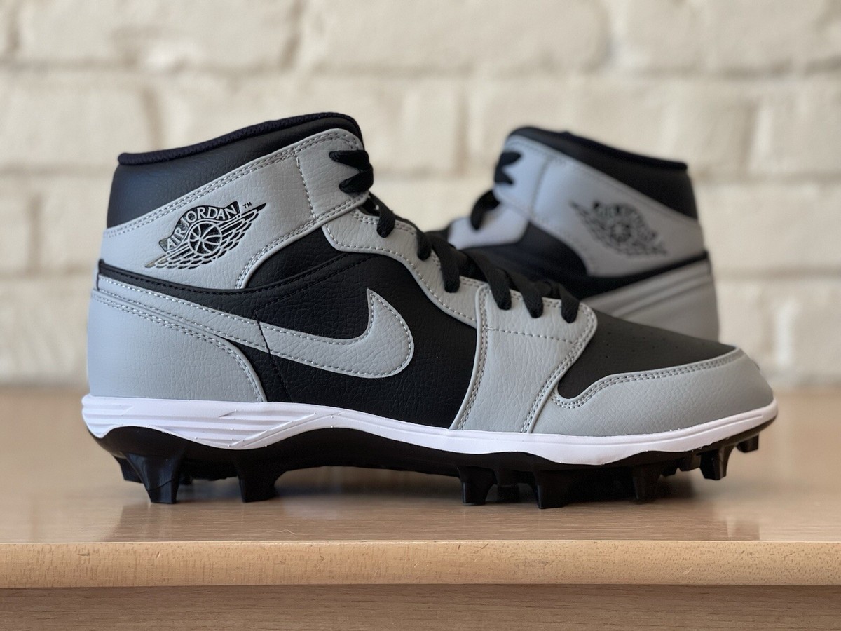 Nike Air Jordan 1 Mid TD Shadow Football Cleats FJ6805-002 Smoke