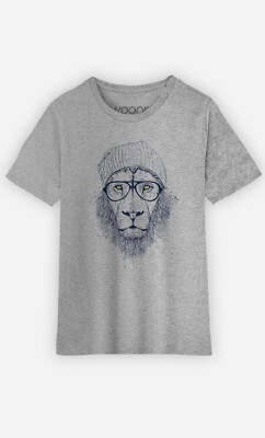 Kinder Jungen T-Shirt Kurzarm Farbe grau, COOL LION