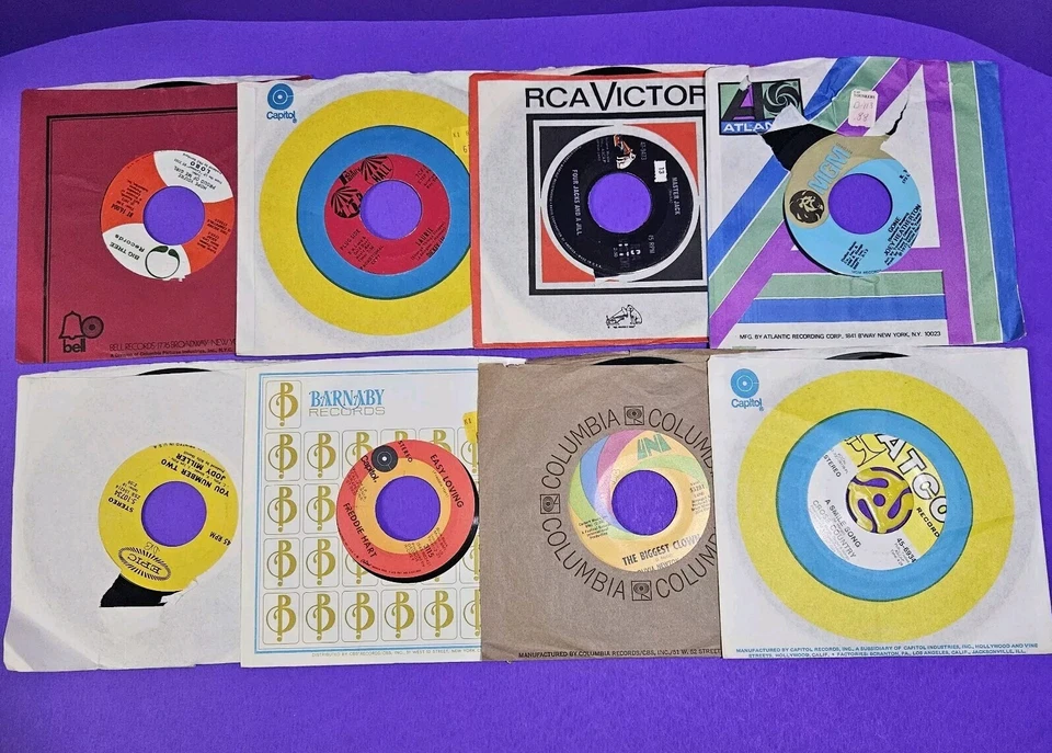 Lot Of 30 Various Artists 45 RPM Records LPs Jukebox Carpenters Rock Pop Country - Image 3 of 4