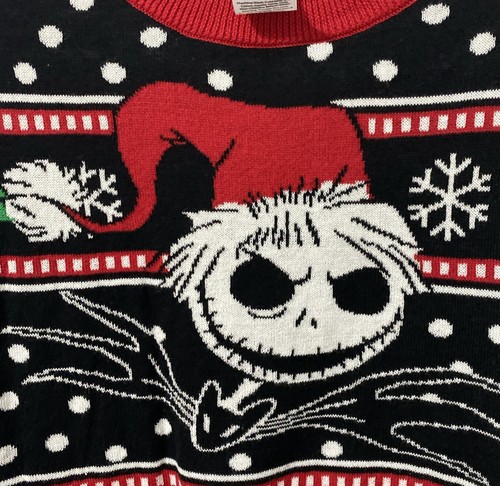 Disney The Nightmare Before Christmas Girls Christmas Sweater Black XS (4-5) - Picture 3 of 9