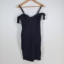 Guess womens dress size S bodycon black sleevelesss V-neck stretch zip 020055