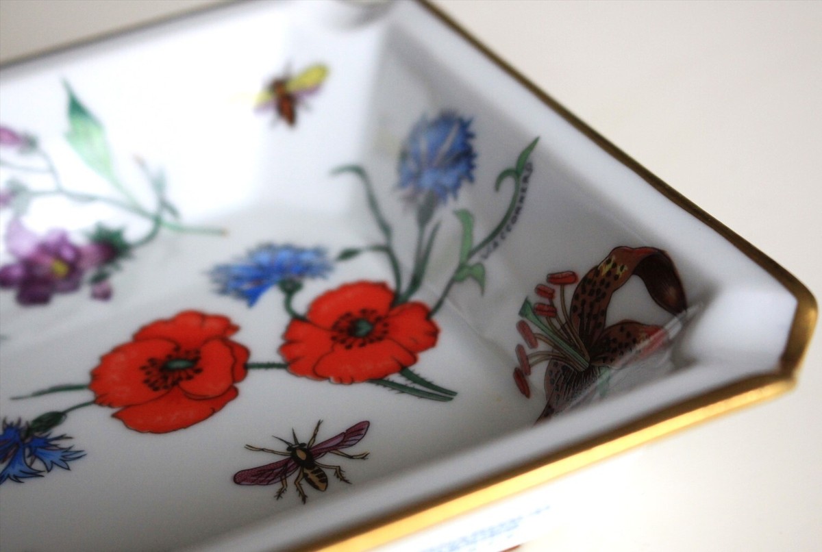 Vintage 1980's GUCCI porcelain floral Trinket tray Ashtray Vintage 1980's GUCCI porcelain floral Trinket tray Ashtray