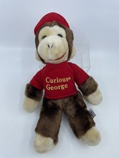 Vtg 1984 Curious George by Eden Toys stuffed plush monkey with red shirt and cap