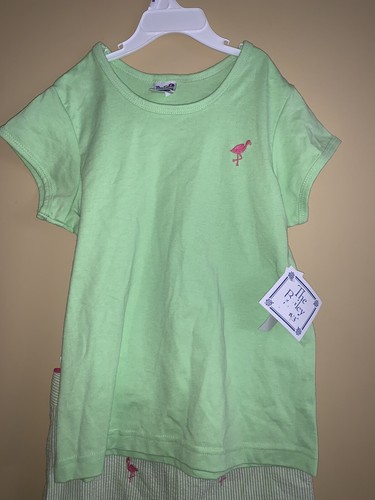 The Bailey Boys Outfit Set Lime Pink Flamingo Size 10 New - Picture 2 of 12