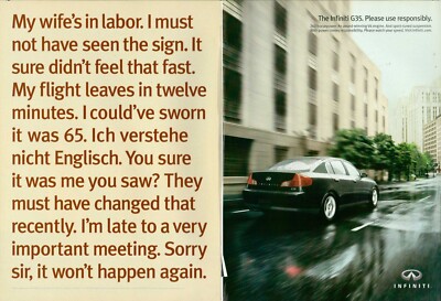 INFINITI Auto Magazin Printanzeige G35 2000er 2pg Vintage 2004