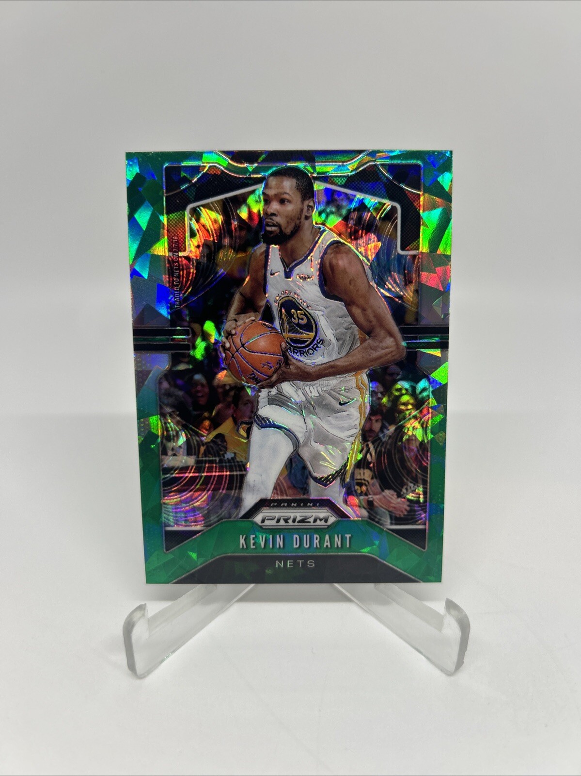 2019-20 Panini Prizm Kevin Durant #210 Green Cracked Ice Parallel Fanatics