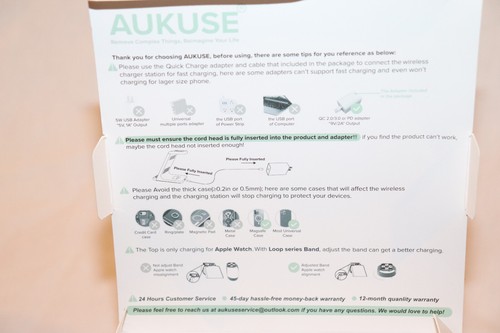 Aukuse Wireless Charging Station, 3 in 1 Fast Charger Stand for Multiple Devices - Photo 11 sur 11