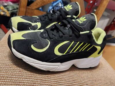Mens Size 9.5 Adidas Yung-1 Black/ High Res (Neon) Yellow EE5317