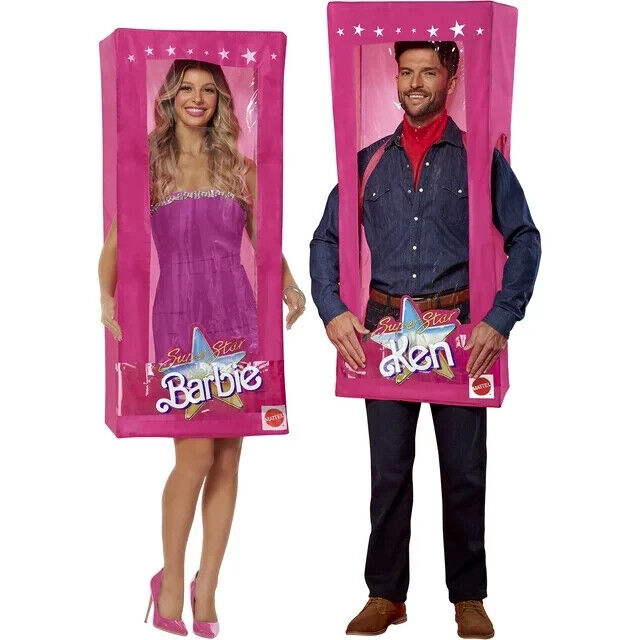 Barbie or Ken Box Halloween Costume Unisex, Adult 18-64, Multi-Color