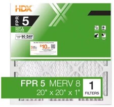 20 X 20 X 1 Standard Pleated Air Filter FPR 5 Air Filters 1 OR 4 Filters