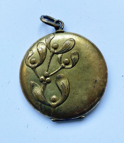 Ancien Pendentif Médaille Plaquer Or Breloque art nouveau