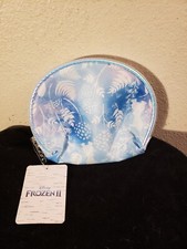 Disney Frozen II Zippered Olaf Blue Makeup Cosmetic Bag Round Top Clutch Pouch
