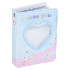 3inch Kpop Love Heart Hollow Mini Photo Album with 40 Photos Purple