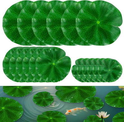18PCS Artificial Lily Pads for  - Floating Lotus Flowers & Foliage for