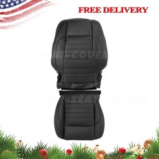 For 2010 2011 2012 Ford Mustang Gt Driver Bottom Top Leather Seat Cover Black