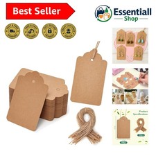 Elegant Kraft Paper Gift Tags - Includes 100 Strings for Crafting Celebrations