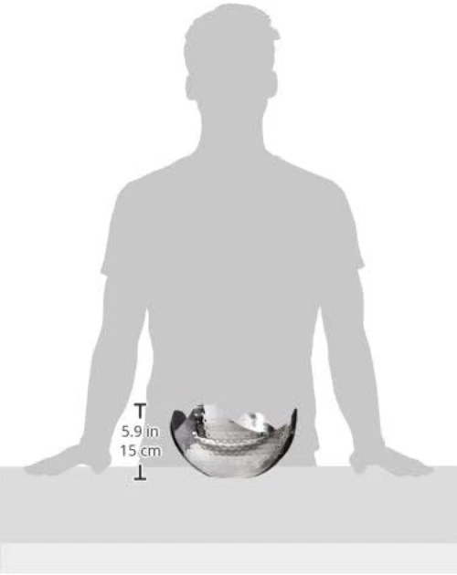 Tazón para servir 10 pulgadas de acero inoxidable ondulado ensalada artesanal pan de frutas Foto 4 de 4