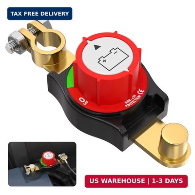 Joinfworld Top Post Battery Disconnect Switch 12V-48V Battery Kill Switch Negati