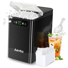 Nugget Ice Maker Countertop, Pellet Ice Machine Soft Chewable Ice Black