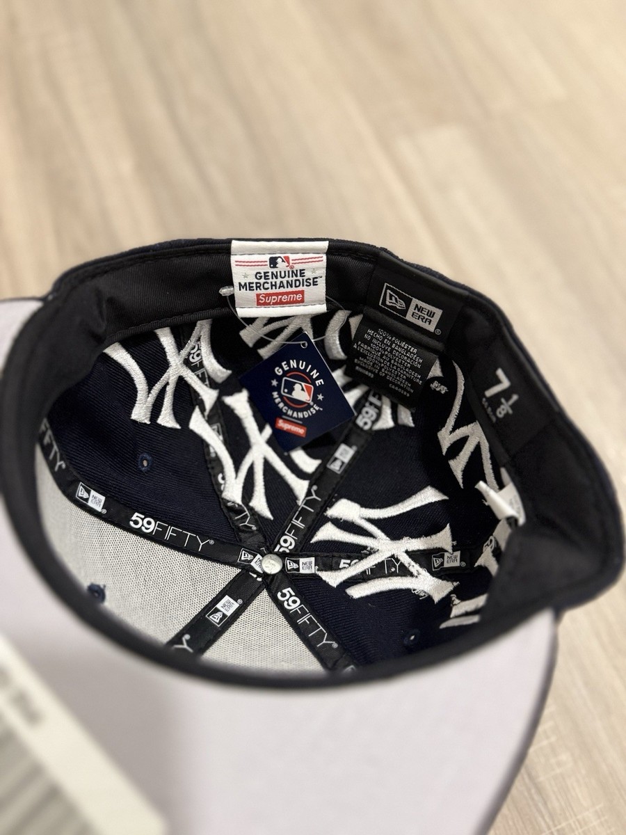 New Era Supreme New York Yankees 59FIFTY MLB Cap 7 1/8 Navy White