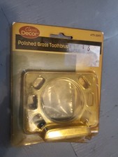 Brass Toothbrush And Tumbler Holder Bathroom Fixture Wall Mounted Vtg NOS Nip