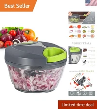 Portable Manual Food Processor - Versatile Vegetable Chopper & Garlic Mincer