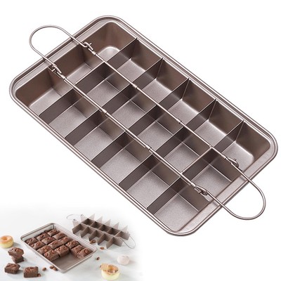 Brownie Pan with Dividers Non-stick Rectangular Baking Pan with Built-in Slic...