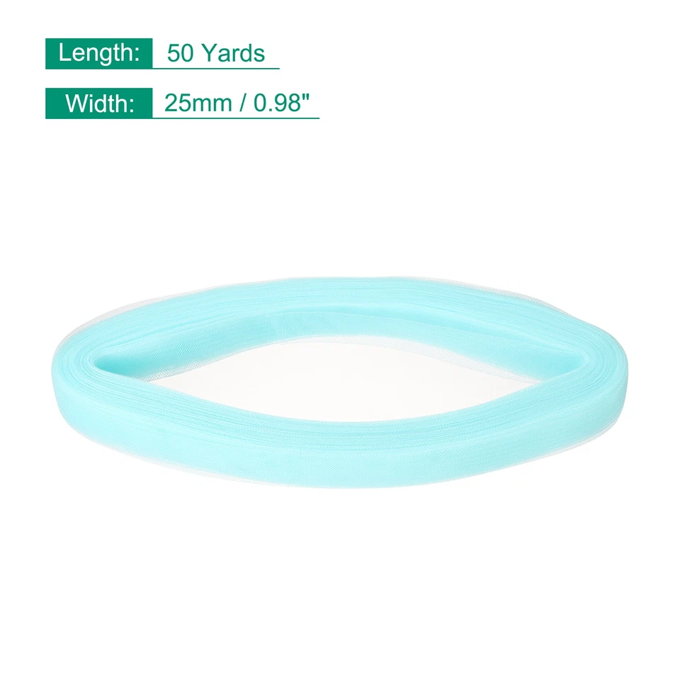 50 Yards Stiff Horsehair Braid 1 Inch Wide for Polyester Pale Blue Foto 2 de 4