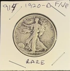 1920-D F/VF Rare Denver Walking Liberty Silver Half Dollar