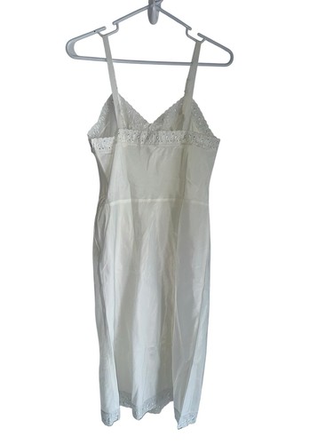 Barbizon Ariel Slip Dress Lace Trim Vintage Lingerie Ivory Tafredda Sz 14 Midi - Picture 4 of 10