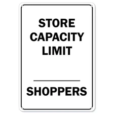 COVID-19 Notice Sign - Store Capacity Limit Shoppers | Aluminum Sign | Protec...