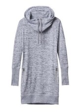 Athleta Sport It Tunic Sweatshirt Dress Cowl Neck White Size Small 721789