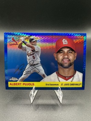 Albert Pujols HOF Blue Prism Refractor #461 2025 Topps Chrome Platinum Card
