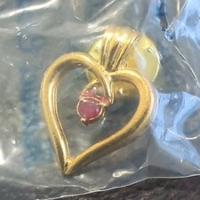 NIP Vintage Harriet Carter  Heart Pin Ruby  Mother's Day Love Theme Jewelry