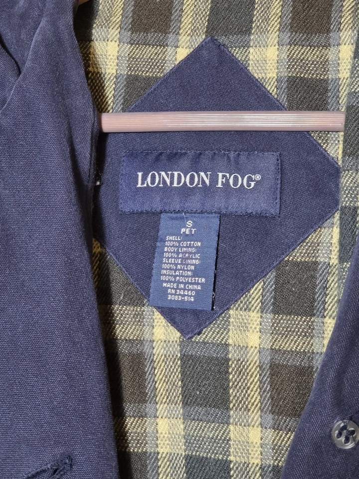London туман Тренч, с капюшоном темно-синий/шотландский маленький маленький 100% хлопок оболочка - Изображение 3 из 4