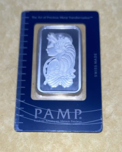 1 OZ SILVER BAR PAMP LADY FORTUNA  .999 FINE CARDED SEALED SUISSE