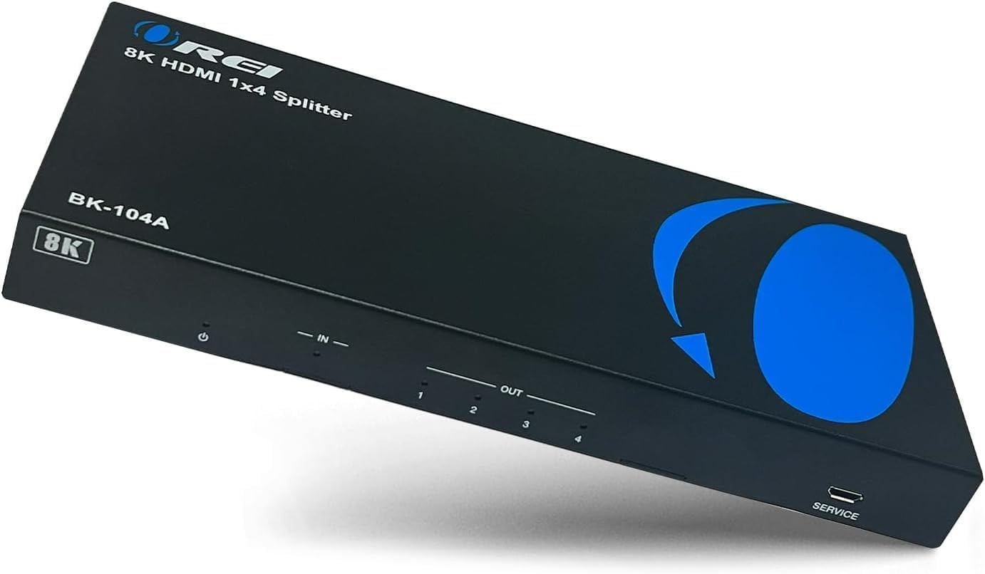 New - OREI 8K HDMI Splitter 1 in 4 Out, 1 x 4 Duplicate/Mirr