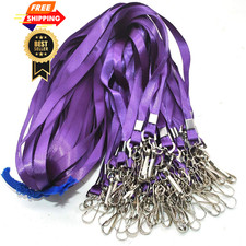 Beebel Purple Lanyards 100 Pcs Lanyard for Id Badges Flat 100 Pack,